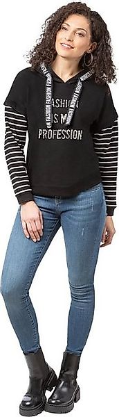 Estefania for woman Sweatshirt 186-7125 mit Kapuze und Fashion-Details schw günstig online kaufen