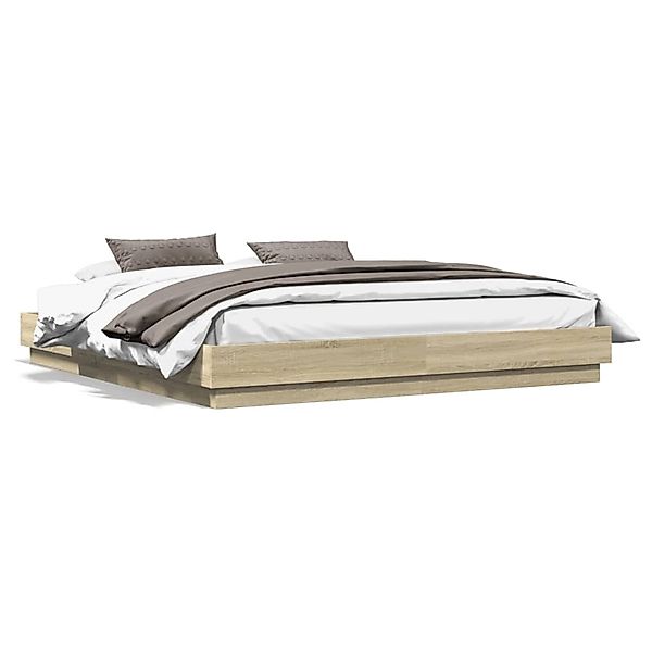 vidaXL Bettgestell Sonoma-Eiche 180x200 cm Holzwerkstoff 3209837 günstig online kaufen