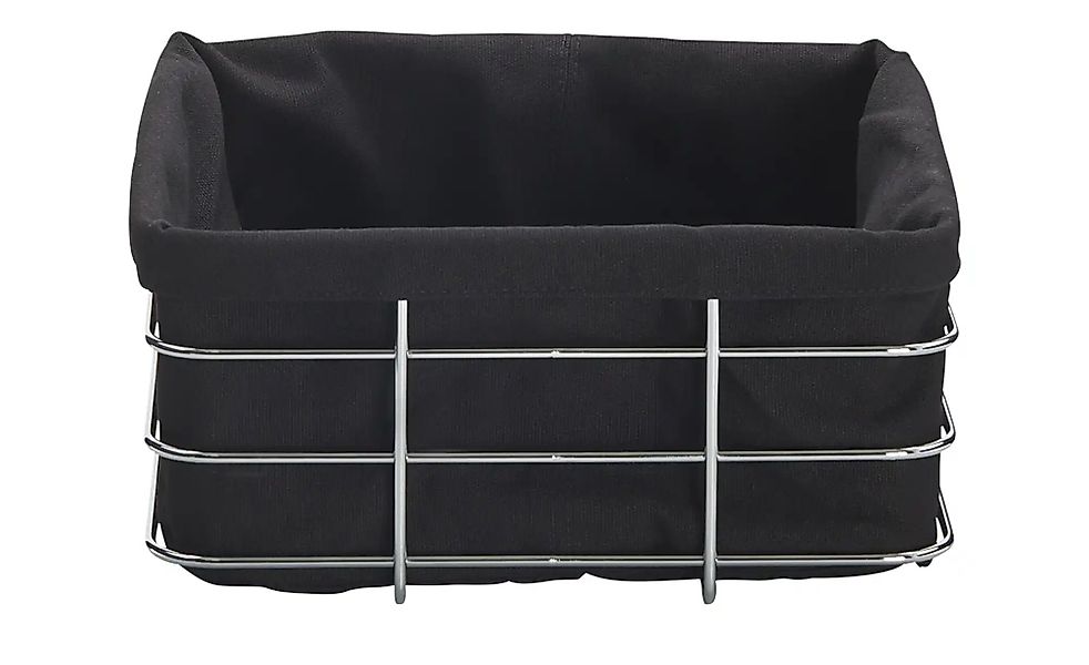 KHG Brotkorb   ¦ schwarz ¦ Edelstahl,Textil ¦ Maße (cm): B: 23 H: 21,5 T: 1 günstig online kaufen