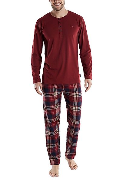 TOM TAILOR Pyjama TOM TAILOR Herren Pyjama rot kariert (1 tlg) günstig online kaufen