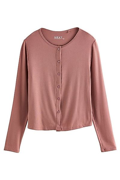 Next Strickjacke Gerippte geknöpfte Strickjacke mit langen Ärmeln (1-tlg) günstig online kaufen