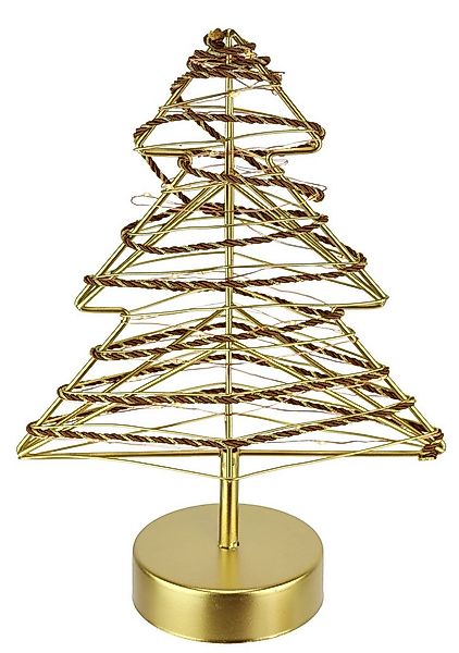 I.GE.A. LED-Dekofigur LED-Dekoobjekt Baum (1 St), Tannenbaum Metall Gold wa günstig online kaufen