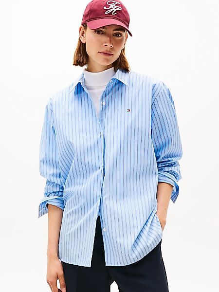 Tommy Hilfiger Hemdbluse "ESS POPLIN EASY FIT SHIRT" mit abgerundetem Saum günstig online kaufen