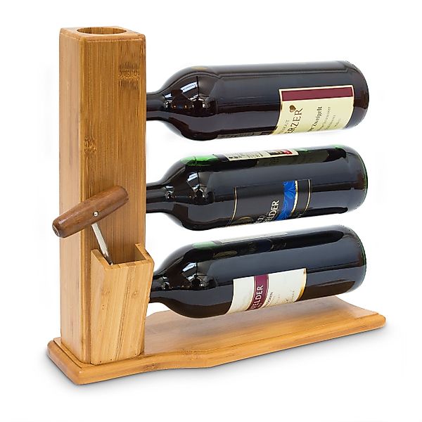 relaxdays Weinregal Weinständer Bambus für 3 günstig online kaufen