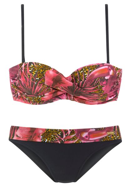 LASCANA Bügel-Bandeau-Bikini mit Dschungel-Optik günstig online kaufen