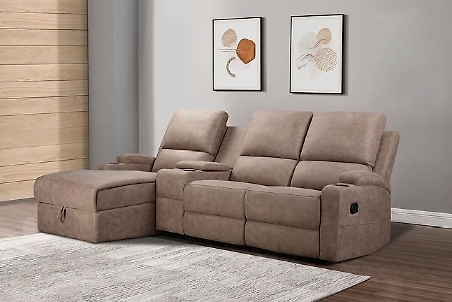 Home affaire Ecksofa »NAPORI Multimediasofa, 3er Kinosessel XXL, L-Form, 3 günstig online kaufen