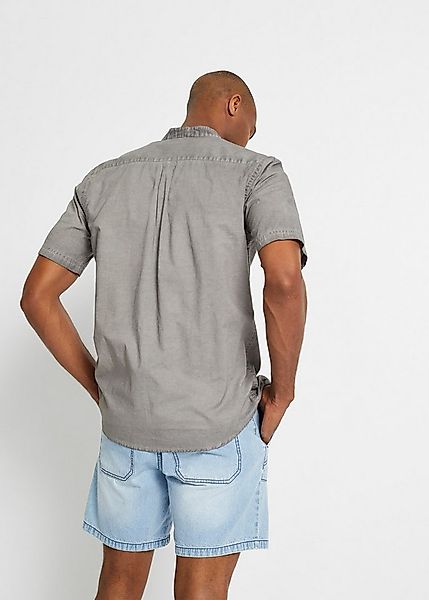 bonprix Kurzarmhemd Regular fit, aus Baumwolle, mit Stehkragen, mit Brustta günstig online kaufen