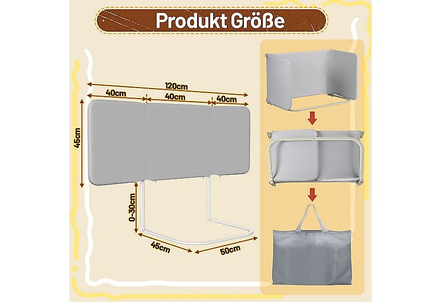 Clanmacy Bettschutzgitter Bettschutzgitter 120cm 2 Stück Grau Faltbar Höhen günstig online kaufen