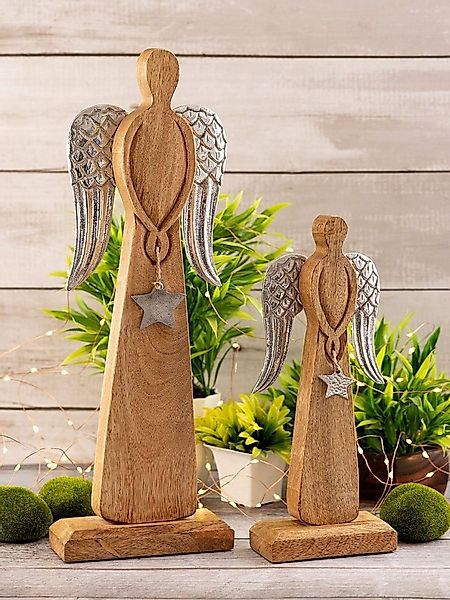 soma Dekofigur Dekofigur Engel 2er Set 12/16x32/47cm Weihnachtsdeko Aufstel günstig online kaufen