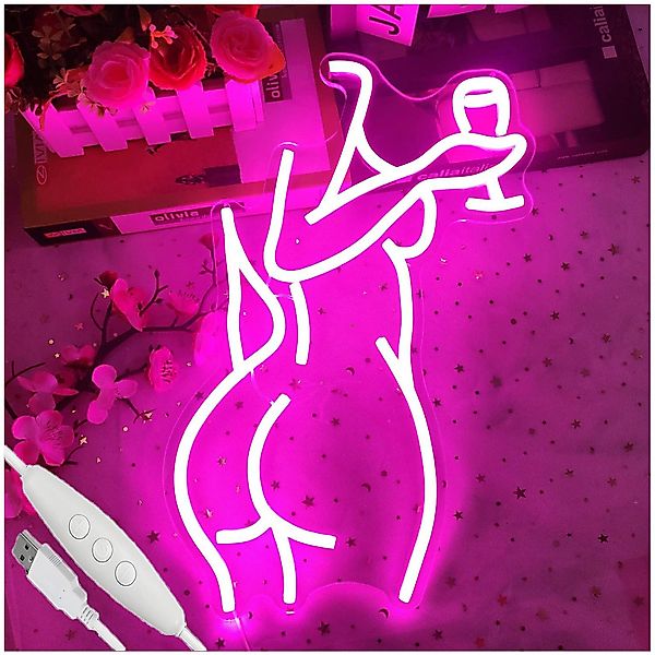 MUPOO LED Dekofigur Lady Back Neon günstig online kaufen