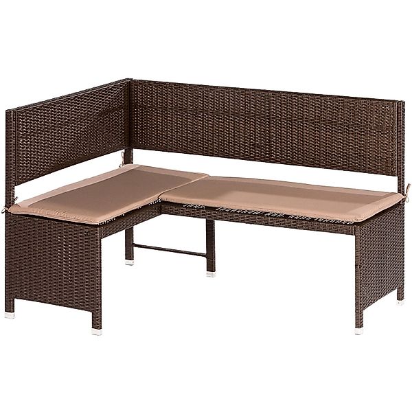 Garten-Eckbank 3-Sitzer Braun günstig online kaufen