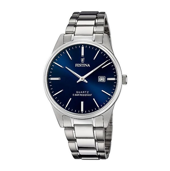 Festina Quarzuhr Herrenuhr Blau, Edelstahlband, 39,3 mm, F20511/3, elegante günstig online kaufen