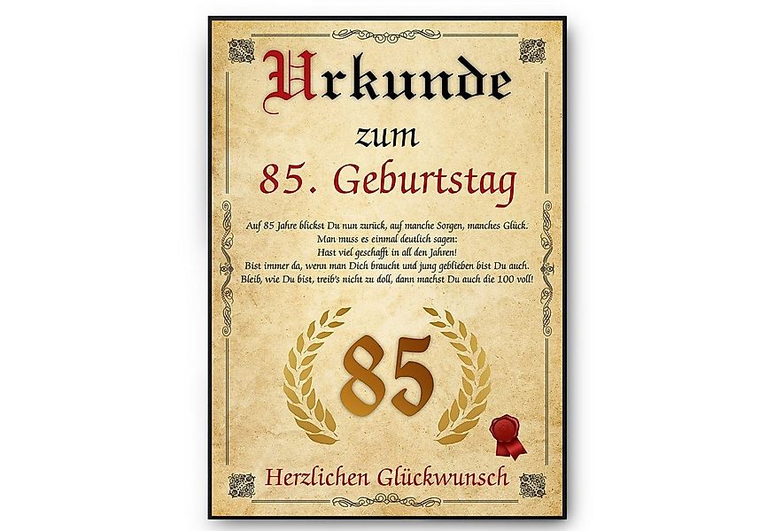 Tigerlino Poster Urkunde zum Geburtstag Mann Frau Geburtstagsgeschenk Gebur günstig online kaufen