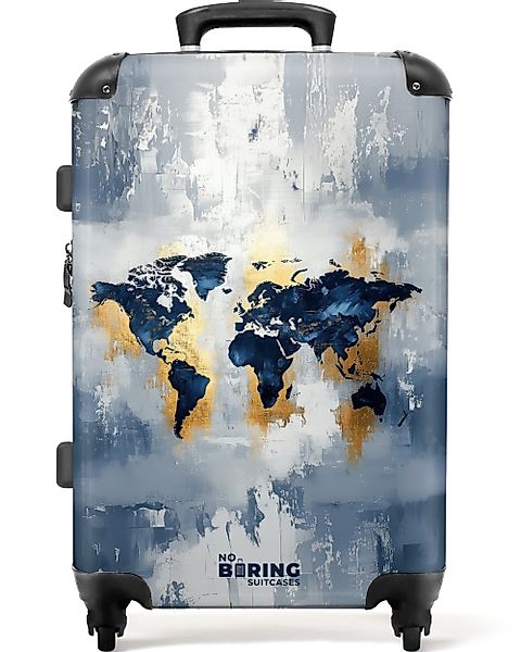 NoBoringSuitcases.com© Hartschalen-Trolley Weltkarte - Blau - günstig online kaufen