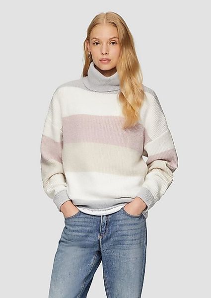 QS Strickpullover Flauschiger Oversize-Pullover mit Rollkragen günstig online kaufen