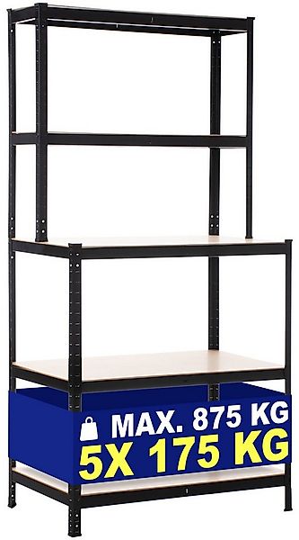 CLP Mehrzweckregal mit Werkbank, Lagerregal mit 875 kg Tragkraft günstig online kaufen