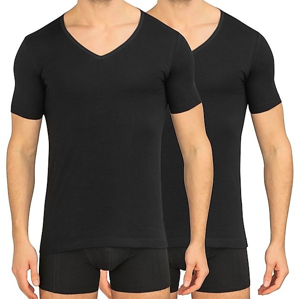 Schiesser V-Shirt 95/5 (2er-Pack) mit tiefem V-Ausschnitt günstig online kaufen