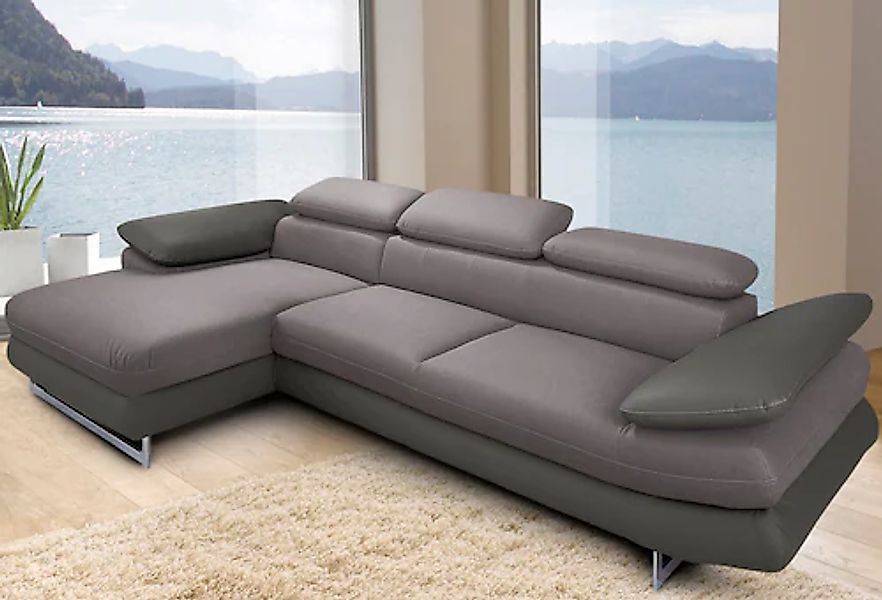 INOSIGN Ecksofa »Solution L-Form«, mit Arm- & Kopfteilverstellung, wahlweis günstig online kaufen