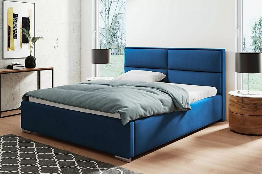 Beautysofa Polsterbett Duo (Doppelbett aus Velourstoff, mit große Bettkaste günstig online kaufen