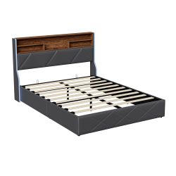 Gdood Polsterbett Stauraumbett Doppelbett LED USB günstig online kaufen