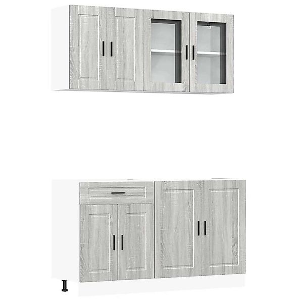 vidaXL 4-Tlg Küchenschrank-Set Porto Grau Sonoma Holzwerkstoff 3314877 günstig online kaufen