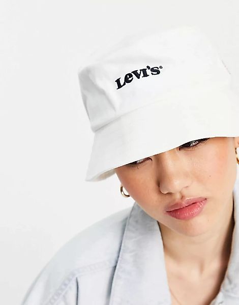 Levi's – Anglerhut mit Vintage-Logo in Weiß günstig online kaufen