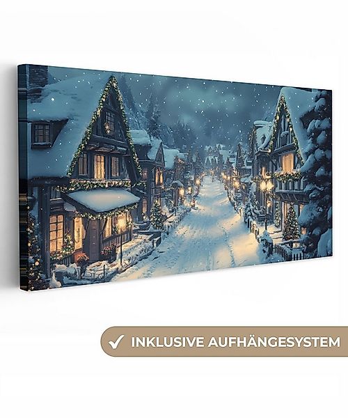 OneMillionCanvasses® Leinwandbild Panorama Weihnachtsdorf - Weihnachten - S günstig online kaufen