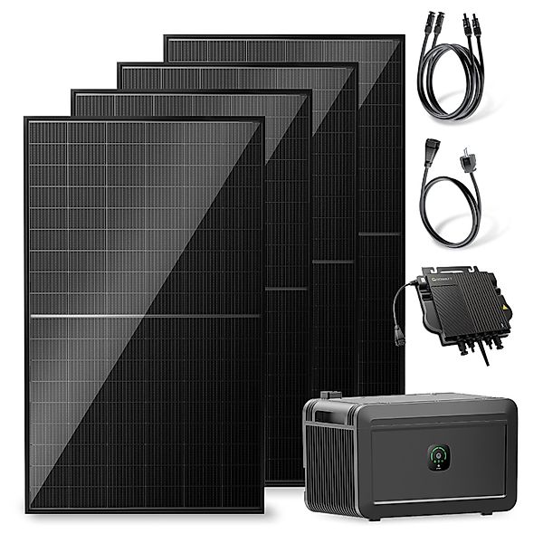 Solakon Balkonkraftwerk 2000W 800W Solaranlage mit Speicher Steckerfertig K günstig online kaufen
