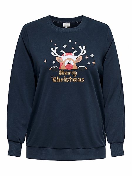 ONLY CARMAKOMA Sweatshirt "CARXMAS SNOW LS O-NECK SWEAT SWT", Baumwollmisch günstig online kaufen