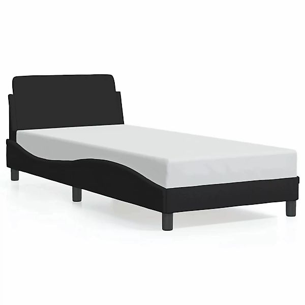 vidaXL Bettgestell mit Kopfteil Schwarz 90x190 cm Stoff Modell 81956417 günstig online kaufen