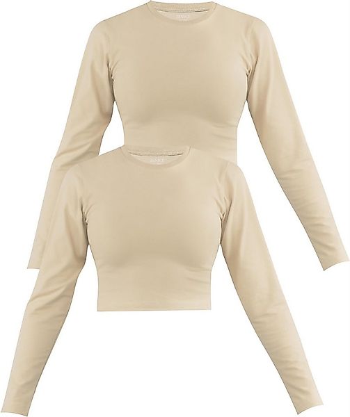 Janice Langarmshirt 2 x Damen crop Langarmshirt hochgeschlossen Noia Figurb günstig online kaufen