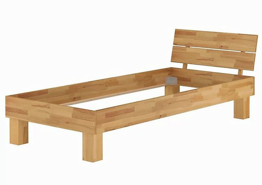 ERST-HOLZ Bett Einzelbett Buche massiv 100x200 mit Rost, Buchenholzfarblos günstig online kaufen