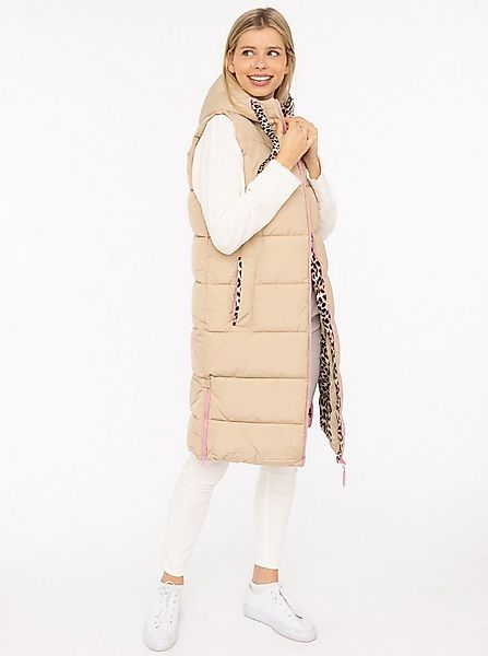 Zwillingsherz Steppweste "Wild Hearts" Leo-Muster, Taschen seitlich, modisc günstig online kaufen