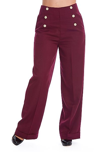 Banned Marlene-Hose Retro Adventures Ahead Burgunder günstig online kaufen
