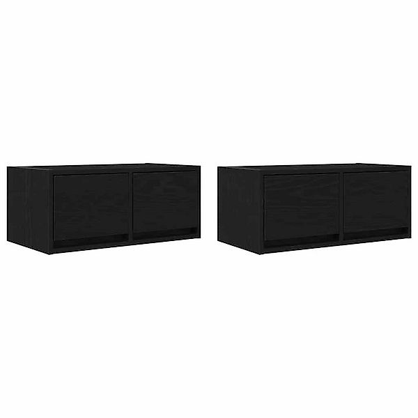 vidaXL TV-Schrank TV-Schränke 2 Stk. Schwarz Eichen-Optik 60x31x25,5 cm (2- günstig online kaufen