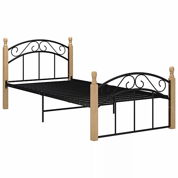 vidaXL Bett Bettgestell Schwarz Metall und günstig online kaufen