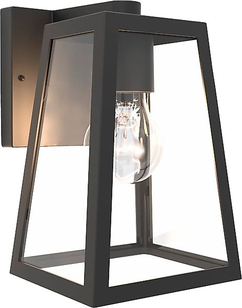 Außenwandlampe Fia in Mattschwarz mit klarem Glas günstig online kaufen