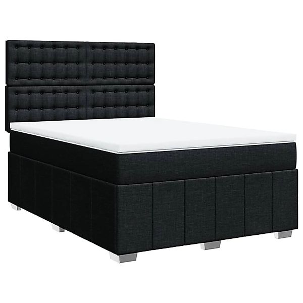 vidaXL Boxspringbett mit Matratze Schwarz 140x200 cm Stoff 3291707 günstig online kaufen