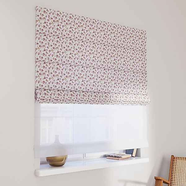 Dekoria Doppelraffrollo Duo, weiß-rosa, 130 x 170 cm günstig online kaufen