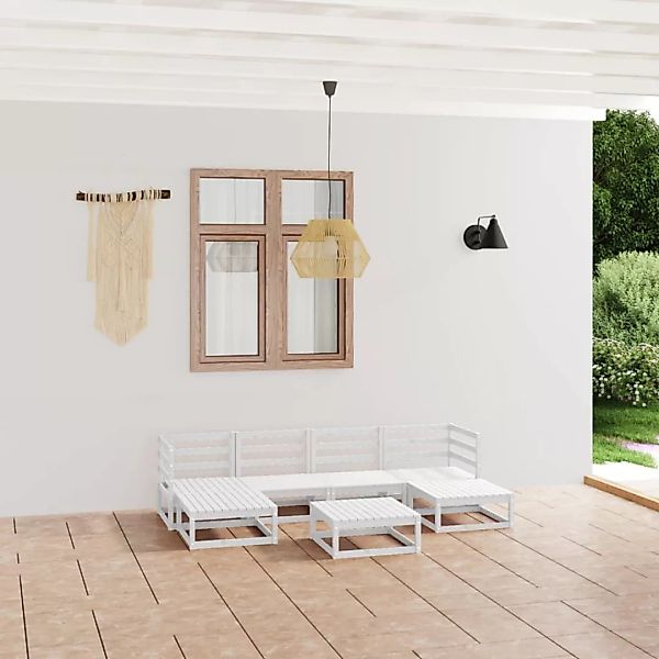 7-tlg. Garten-lounge-set Kiefer Massivholz günstig online kaufen