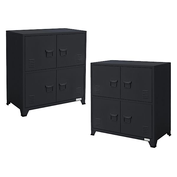 ML-Design 2Er Aktenschrank 75x40x80,5 cm Anthrazit Stahl Freistehend günstig online kaufen