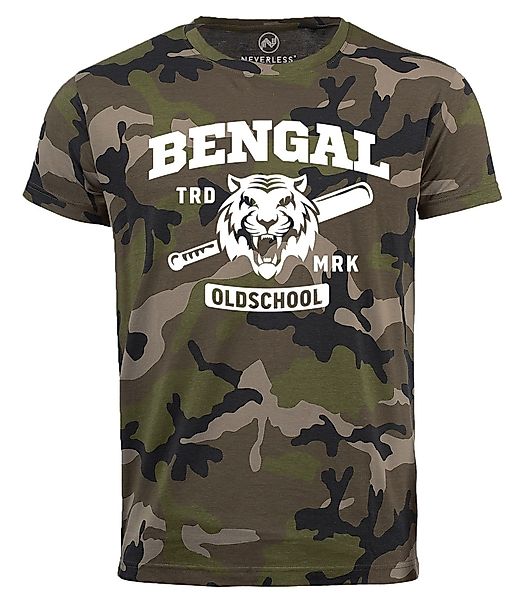 Neverless Print-Shirt Herren Camo-Shirt Bengal Tiger günstig online kaufen