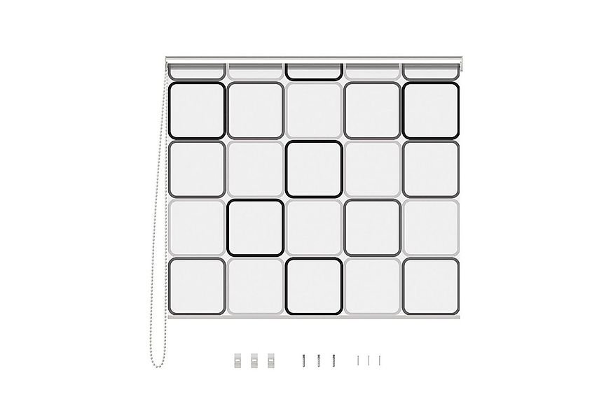 Aquabad® Duschrollo Vaskaflex Badewannenrollo Breite 100 cm, Muster: Quadra günstig online kaufen