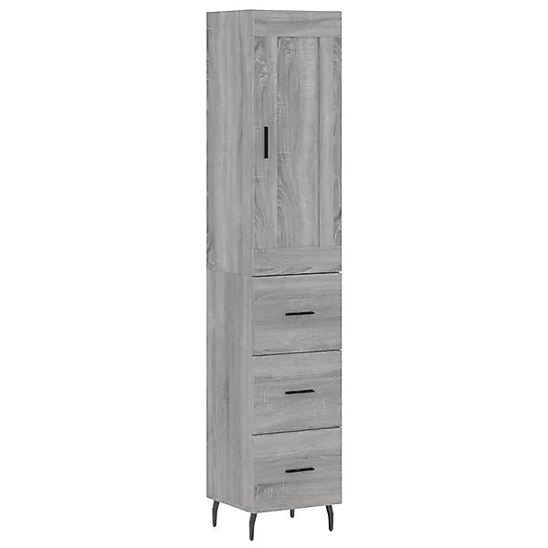 vidaXL Highboard Grau Sonoma 34,5x34x180 cm Holzwerkstoff 3200215 günstig online kaufen