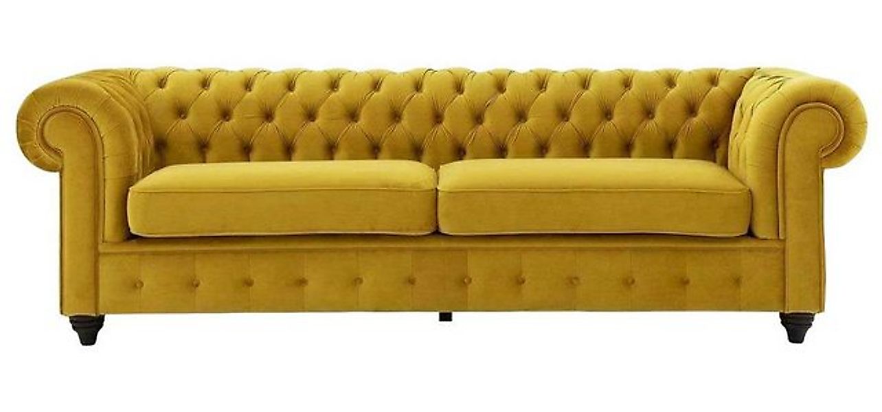 Xlmoebel Chesterfield-Sofa Luxus Chesterfield Couch Gelb Polster Sofa mit K günstig online kaufen