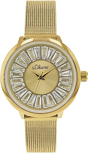 s.Oliver Quarzuhr 2038588, Armbanduhr, Damenuhr, Edelstahlarmband, günstig online kaufen