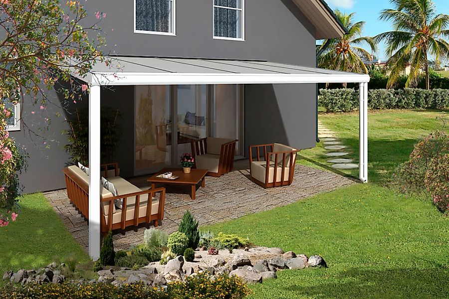 Skanholz Terrassendach "Genua" 541 cm Breite, verschiedene Tiefe günstig online kaufen