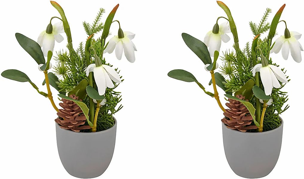 Creativ green Winterliche Kunstpflanze "Arrangement mit Schneeglöckchen" mi günstig online kaufen