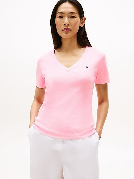 Tommy Hilfiger T-Shirt SLIM CODY V-NK SS mit Logostickerei günstig online kaufen