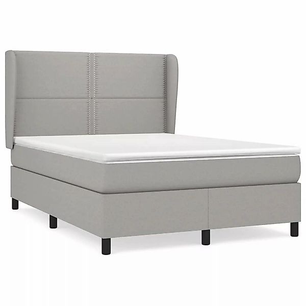 vidaXL Boxspringbett mit Matratze Hellgrau 140x190 cm Stoff1394751 günstig online kaufen